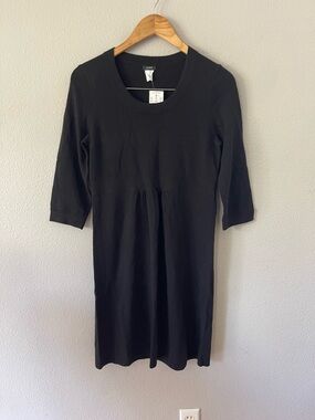J. Crew Wool Cashmere Sweater Dress Black 3/4 Sleeves Size S NWT